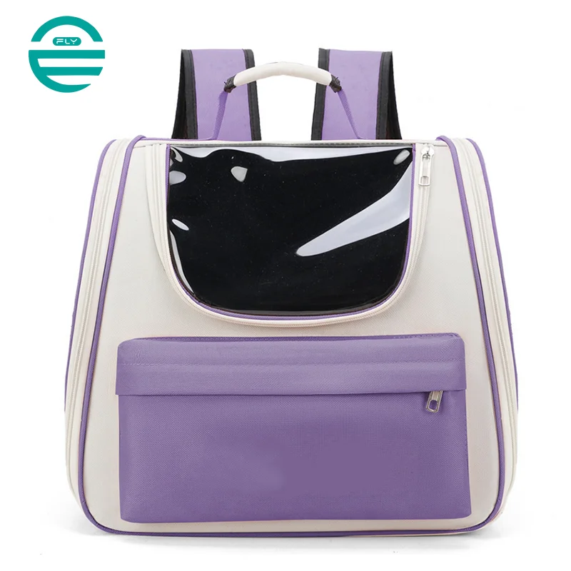 Guangzhou Fuliya Industry Co.,Ltd C-80818  Large-capacity breathable pet backpack with a visible window and anti-escape hook. Durable, scratch-resistant, and water-resistant. Lightweight and portable for cats, small dogs, and multi-pet families.