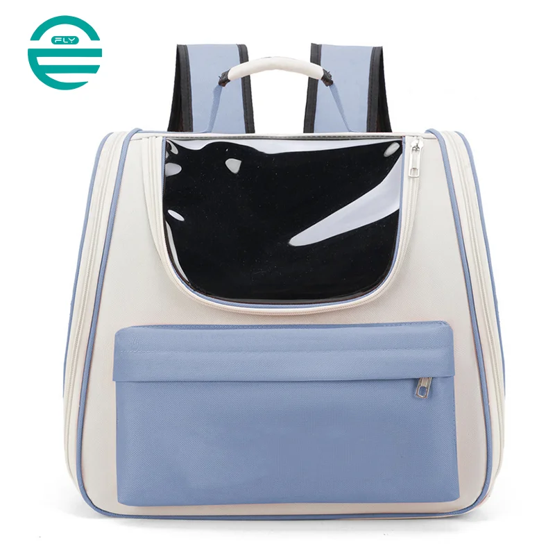 Guangzhou Fuliya Industry Co.,Ltd C-80818  Large-capacity breathable pet backpack with a visible window and anti-escape hook. Durable, scratch-resistant, and water-resistant. Lightweight and portable for cats, small dogs, and multi-pet families.
