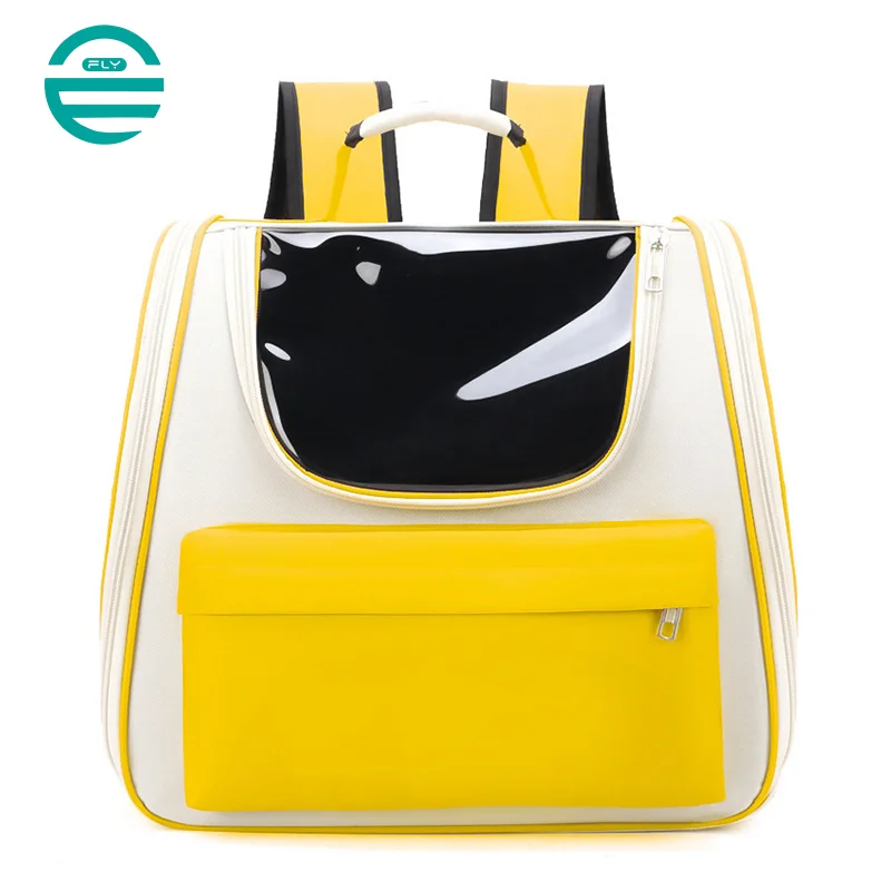 Guangzhou Fuliya Industry Co.,Ltd C-80818  Large-capacity breathable pet backpack with a visible window and anti-escape hook. Durable, scratch-resistant, and water-resistant. Lightweight and portable for cats, small dogs, and multi-pet families.