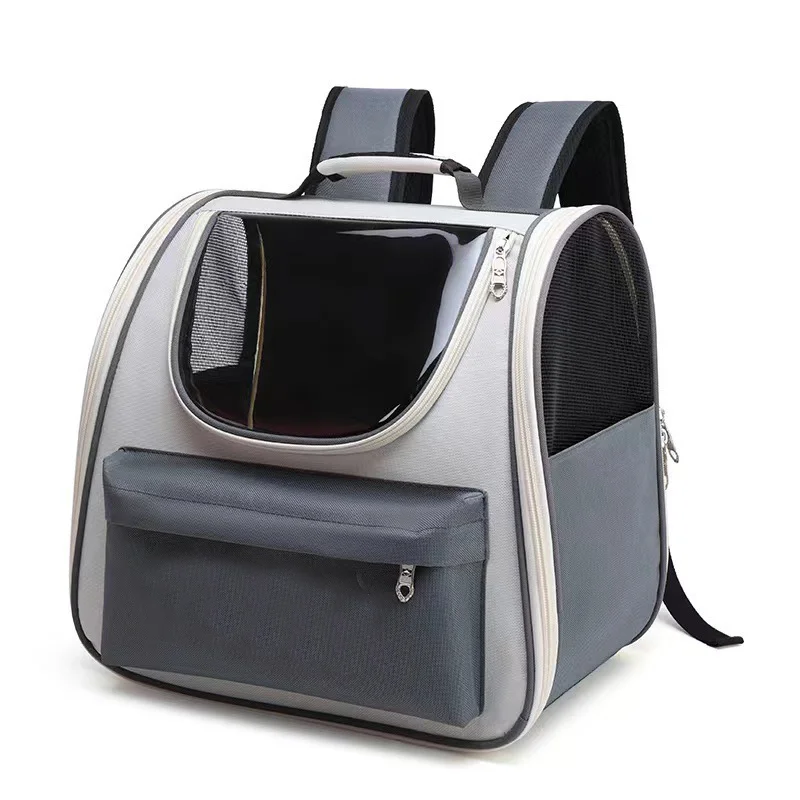 Guangzhou Fuliya Industry Co.,Ltd C-80818  Large-capacity breathable pet backpack with a visible window and anti-escape hook. Durable, scratch-resistant, and water-resistant. Lightweight and portable for cats, small dogs, and multi-pet families.