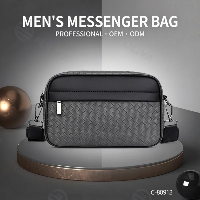 Guangzhou Fuliya Industry Co.,Ltd C-80912 Men's multi-functional shoulder/crossbody bag, water-repellent and wear-resistant, large capacity, multi-layer storage, approx. 0.3kg, adjustable strap - for commuting, outdoor, and daily use.