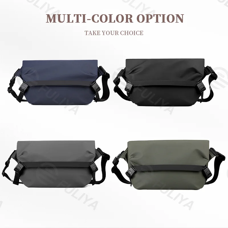 Guangzhou Fuliya Industry Co.,Ltd C-80914 New crossbody bag, water-repellent nylon, multi-layer large capacity, double magnetic buckle, adjustable strap, and luggage strap - hand carry or attach to suitcase for commuting, travel, and daily use.