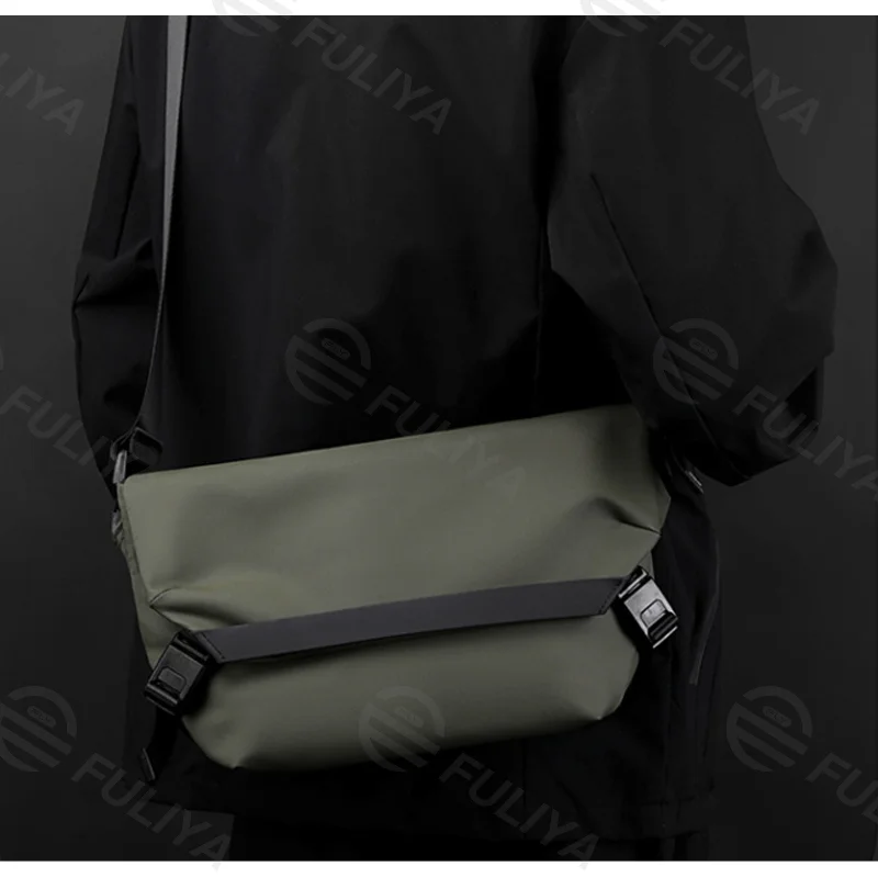 Guangzhou Fuliya Industry Co.,Ltd C-80914 New crossbody bag, water-repellent nylon, multi-layer large capacity, double magnetic buckle, adjustable strap, and luggage strap - hand carry or attach to suitcase for commuting, travel, and daily use.