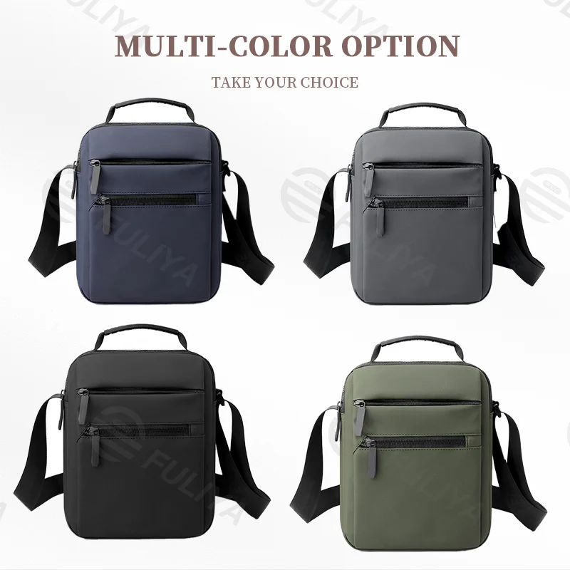 Guangzhou Fuliya Industry Co.,Ltd C-80916 New men's crossbody bag, high-density water-repellent nylon, multi-layer large capacity, multiple pockets, and adjustable strap - hand or shoulder carry for commuting, travel, and outdoor.