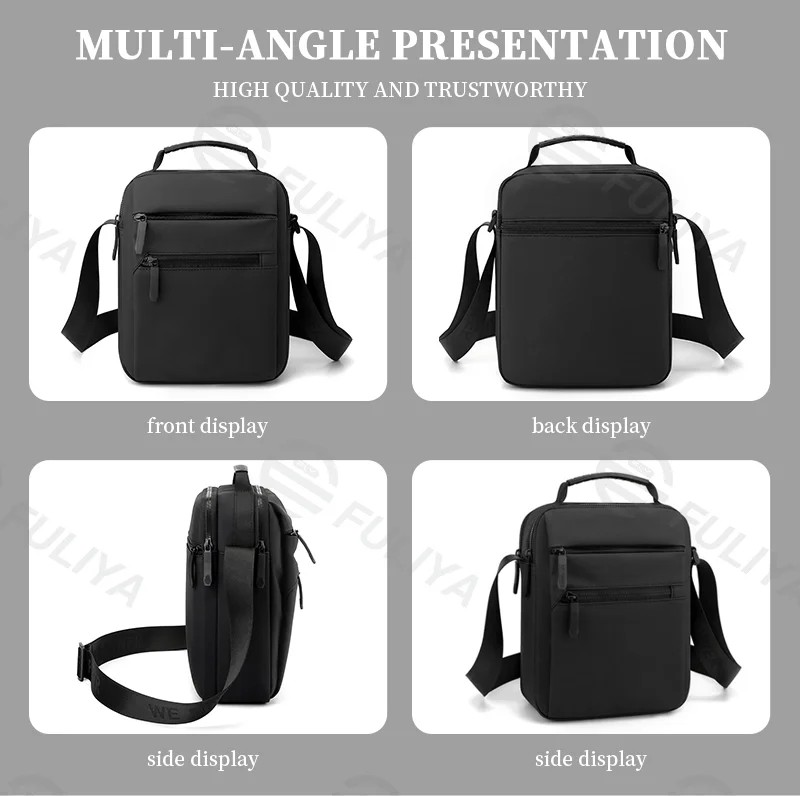 Guangzhou Fuliya Industry Co.,Ltd C-80916 New men's crossbody bag, high-density water-repellent nylon, multi-layer large capacity, multiple pockets, and adjustable strap - hand or shoulder carry for commuting, travel, and outdoor.
