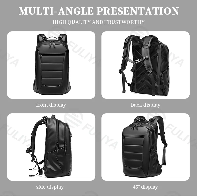 Guangzhou Fuliya Industry Co.,Ltd C-80918 Men's large-capacity backpack, multi-layer storage, laptop compartment, wet/dry pocket, load-reducing strap buckle, and high-elastic EVA back pad - for business, commuting, and school.