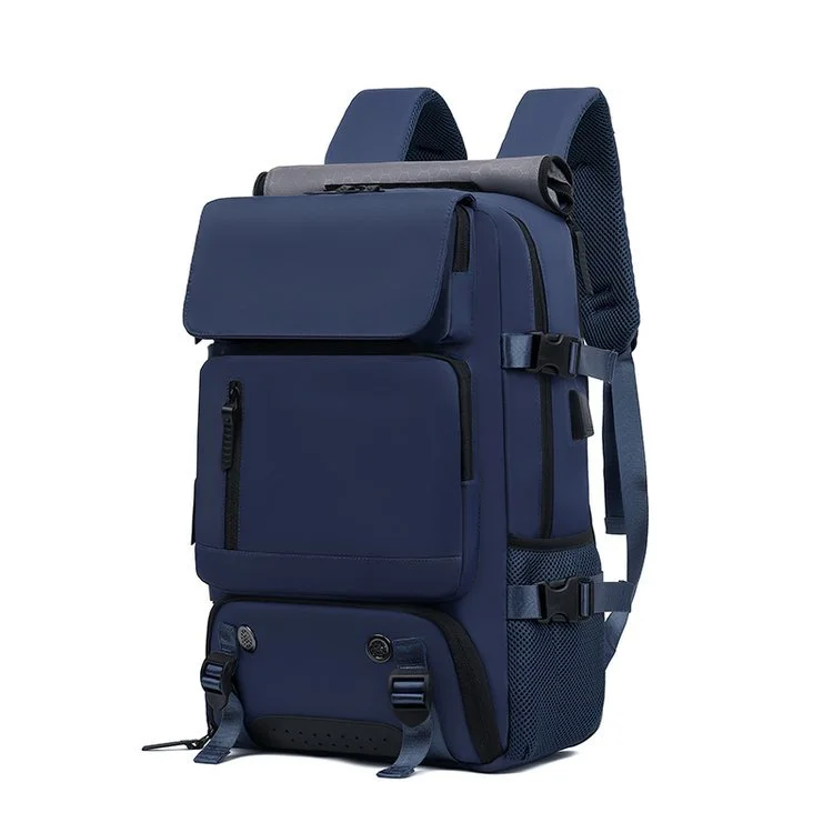Guangzhou Fuliya Industry Co.,Ltd C-80919  Travel backpack, water-resistant, large capacity, shoe compartment, USB port, hidden straps, and luggage strap - backpack, shoulder, crossbody, or hand carry for business trips, travel, and fitness.