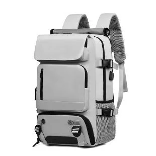 Guangzhou Fuliya Industry Co.,Ltd C-80919  Travel backpack, water-resistant, large capacity, shoe compartment, USB port, hidden straps, and luggage strap - backpack, shoulder, crossbody, or hand carry for business trips, travel, and fitness.