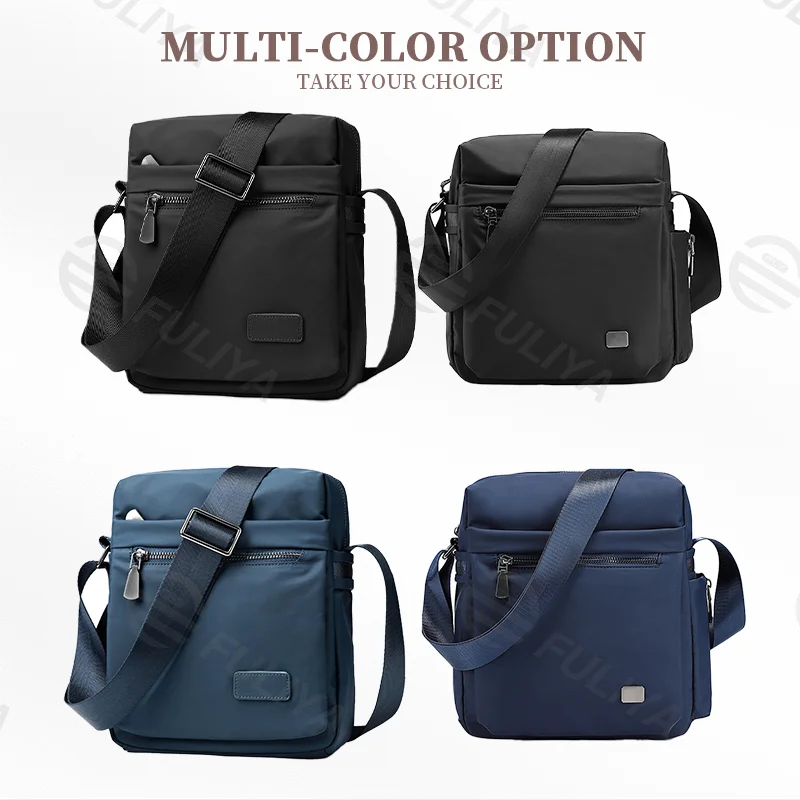 Guangzhou Fuliya Industry Co.,Ltd C-80922 Mini men's Oxford crossbody bag, multi-layer large capacity, approx. 0.38kg lightweight, adjustable strap - for daily use, commuting, and outings.