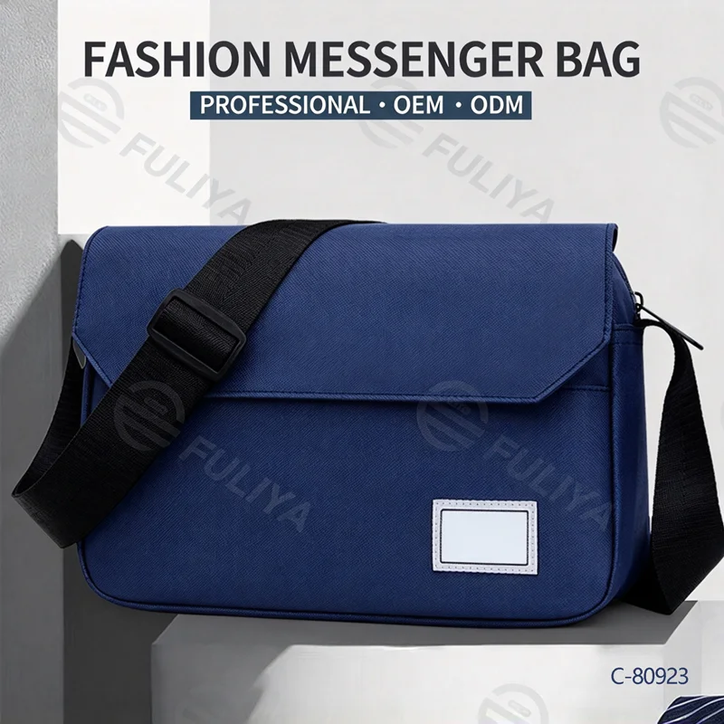 Guangzhou Fuliya Industry Co.,Ltd C-80923  Stylish minimalist crossbody bag, lightweight fabric approx. 0.21kg, square design, multi-compartment large capacity - for commuting, outdoor, sports, and business trips.