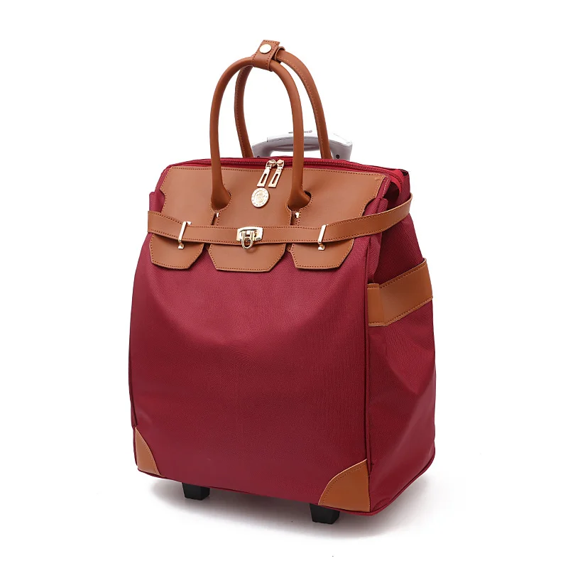 Guangzhou Fuliya Industry Co.,Ltd C-80935 Short-trip trolley bag, large capacity with multi-layer structure, holds clothes, sunglasses, phone, and more for travel needs - lightweight hand or pull carry for men and women on short trips.