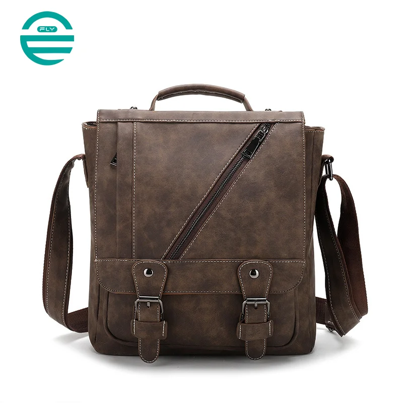 Guangzhou Fuliya Industry Co.,Ltd C-80949 Retro scratch & water-resistant shoulder bag with multi-compartment storage. Comfort pad, 3-way carry (shoulder/crossbody/hand). For commuting and daily use.