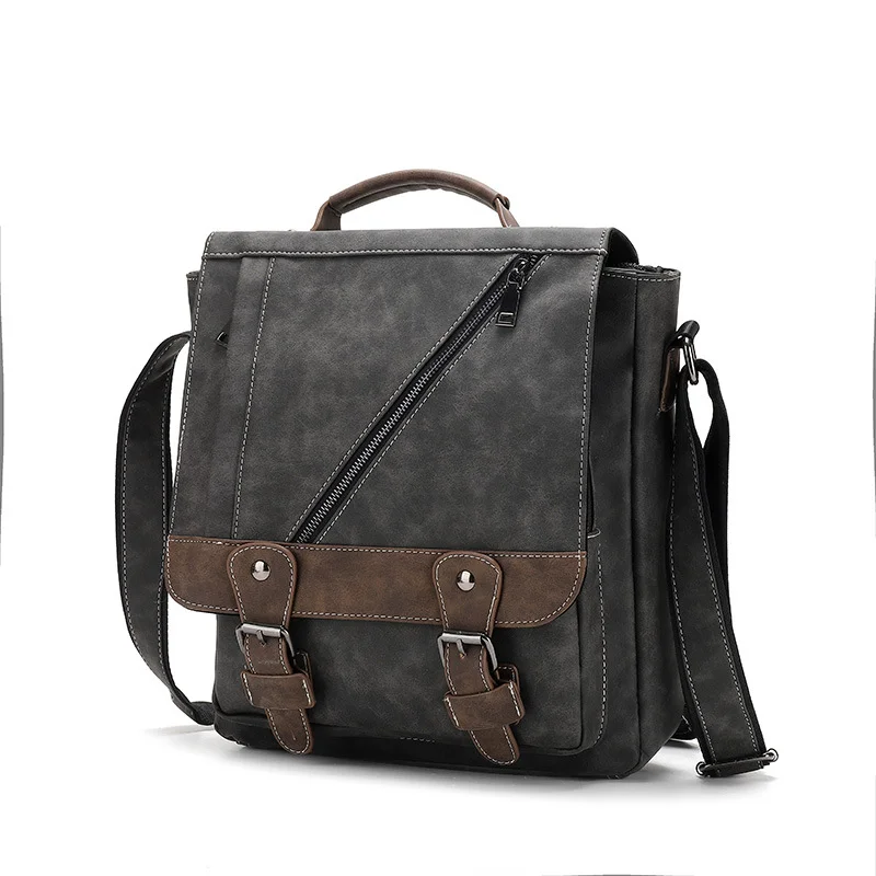 Guangzhou Fuliya Industry Co.,Ltd C-80949 Retro scratch & water-resistant shoulder bag with multi-compartment storage. Comfort pad, 3-way carry (shoulder/crossbody/hand). For commuting and daily use.
