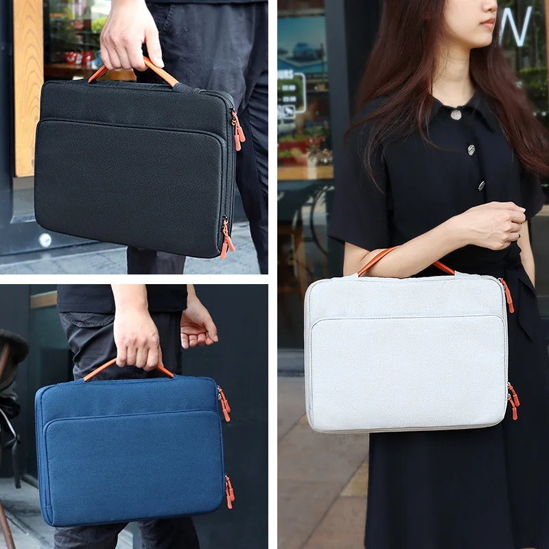 Guangzhou Fuliya Industry Co.,Ltd C-80954 16-inch shockproof laptop bag with 360° padding. Full-open design with laptop and accessory compartments, trolley sleeve, and retractable handle. For commuting and business trips.