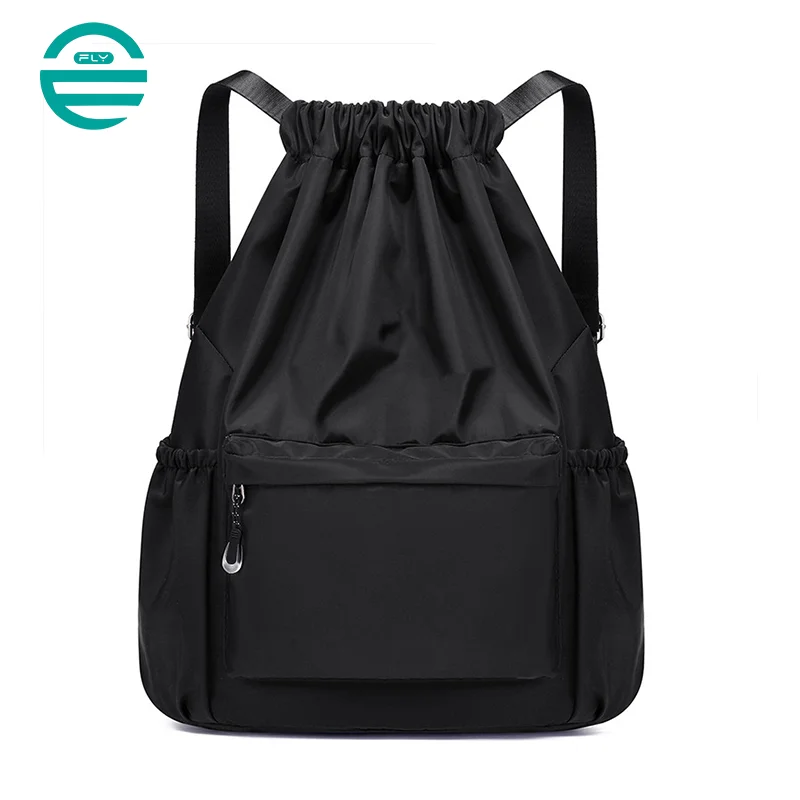 Guangzhou Fuliya Industry Co.,Ltd C-80956 Water-resistant drawstring backpack with durable water-repellent fabric and a wet/dry separation bag. Drawstring closure and adjustable straps. Lightweight and sturdy. For sports, travel, and daily use.