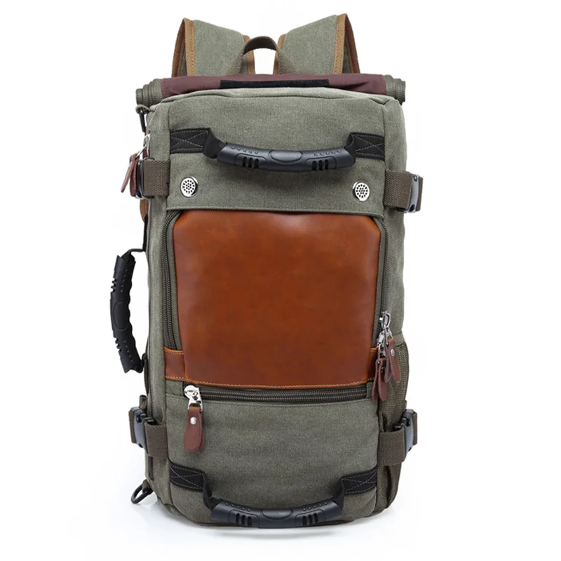 Guangzhou Fuliya Industry Co.,Ltd C-80959 Retro canvas multi-functional backpack, large capacity. 3-way carry (backpack, shoulder, hand). For casual travel and daily use.