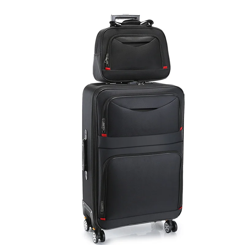Guangzhou Fuliya Industry Co.,Ltd C-80965  Large-capacity luggage (20-28"). Water-resistant Oxford fabric, silent wheels, expandable zipper, and combination lock. Thickened alloy handle and multi-position grips. For business, school, and travel.