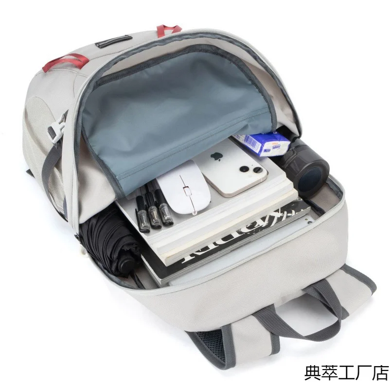 Guangzhou Fuliya Industry Co.,Ltd C-80972 35L lightweight foldable outdoor backpack with multi-compartments. Breathable mesh straps, adjustable chest strap, anti-theft pocket, side pockets, and reflective strips. For hiking, cycling, and travel.