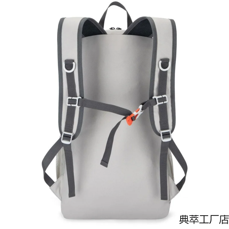 Guangzhou Fuliya Industry Co.,Ltd C-80972 35L lightweight foldable outdoor backpack with multi-compartments. Breathable mesh straps, adjustable chest strap, anti-theft pocket, side pockets, and reflective strips. For hiking, cycling, and travel.