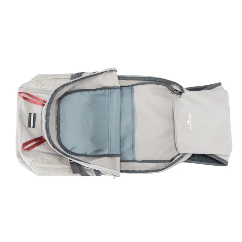 Guangzhou Fuliya Industry Co.,Ltd C-80972 35L lightweight foldable outdoor backpack with multi-compartments. Breathable mesh straps, adjustable chest strap, anti-theft pocket, side pockets, and reflective strips. For hiking, cycling, and travel.