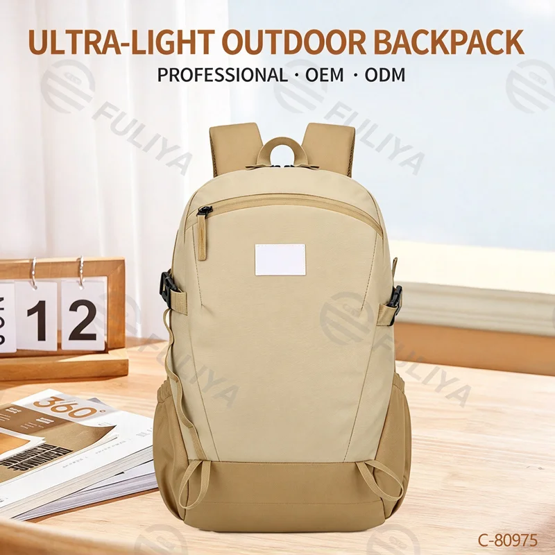 Guangzhou Fuliya Industry Co.,Ltd C-80975 Ultra-light waterproof large-capacity backpack with multi-pocket storage. Breathable honeycomb mesh back pad for comfort. For school, sports, travel, and casual use.