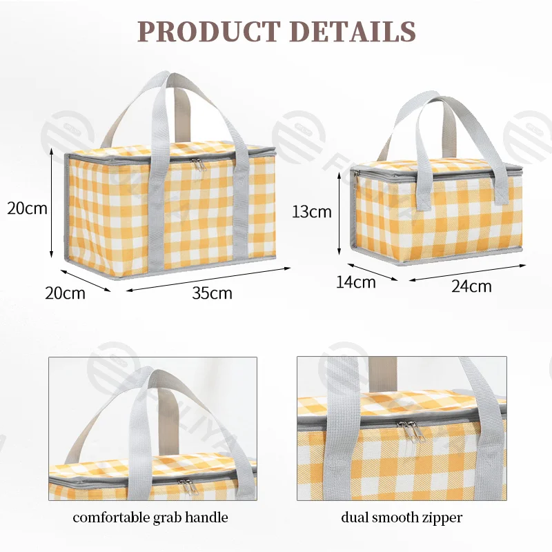 Guangzhou Fuliya Industry Co.,Ltd C-80982 Large-capacity foldable insulated picnic basket with a thickened aluminum alloy frame for strong load-bearing. Easy to fold and space-saving. For outdoor camping, picnics, and daily lunches.