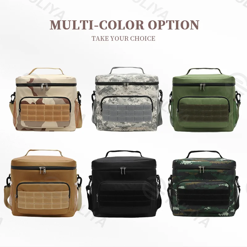 Guangzhou Fuliya Industry Co.,Ltd C-80983 Large-capacity waterproof thermal bag. Oxford fabric + EVA lining. Velcro, functional layers, reinforced handle. For work lunches and outdoor camping.