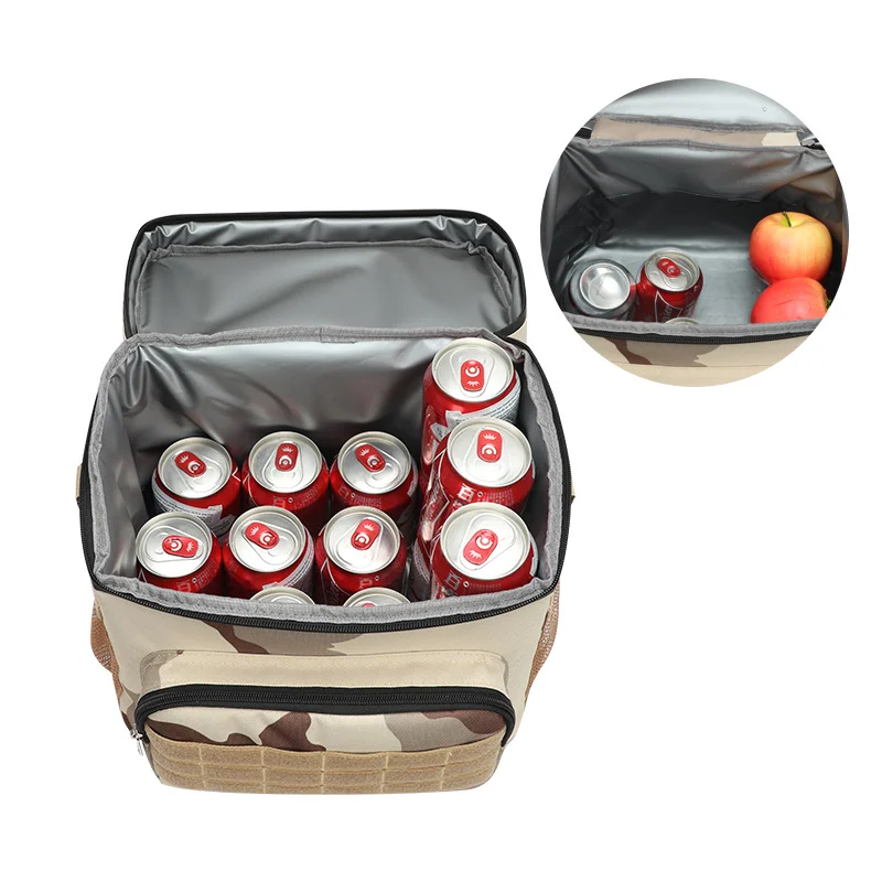Guangzhou Fuliya Industry Co.,Ltd C-80983 Large-capacity waterproof thermal bag. Oxford fabric + EVA lining. Velcro, functional layers, reinforced handle. For work lunches and outdoor camping.