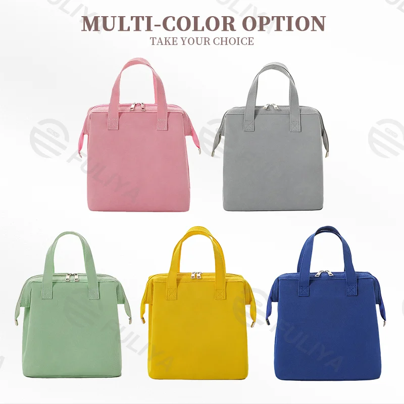 Guangzhou Fuliya Industry Co.,Ltd C-80984  Portable Macaron large-capacity lunch bag. Foil-lined layer keeps food warm/cold for 2-4 hours. Fits bento and fruit. For commuting and picnics.