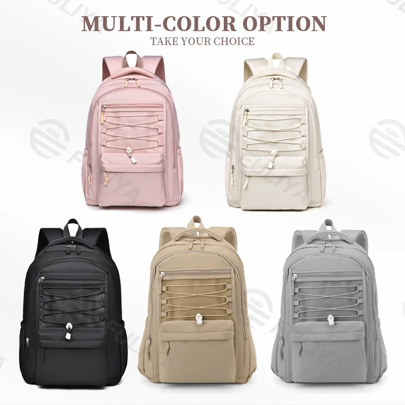 Guangzhou Fuliya Industry Co.,Ltd C-80985 Minimalist unisex backpack with water-resistant, scratch-proof fabric. Features decompression honeycomb straps and multi-pocket storage. For commuting, travel, and school.