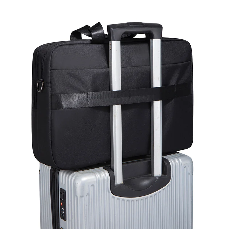 Guangzhou Fuliya Industry Co.,Ltd C-80994 Lightweight business laptop bag, fits 17" laptops. Water-resistant Oxford fabric, organized compartments, padded laptop sleeve, and trolley sleeve. Shoulder/crossbody/hand carry. For commuting and business trips.