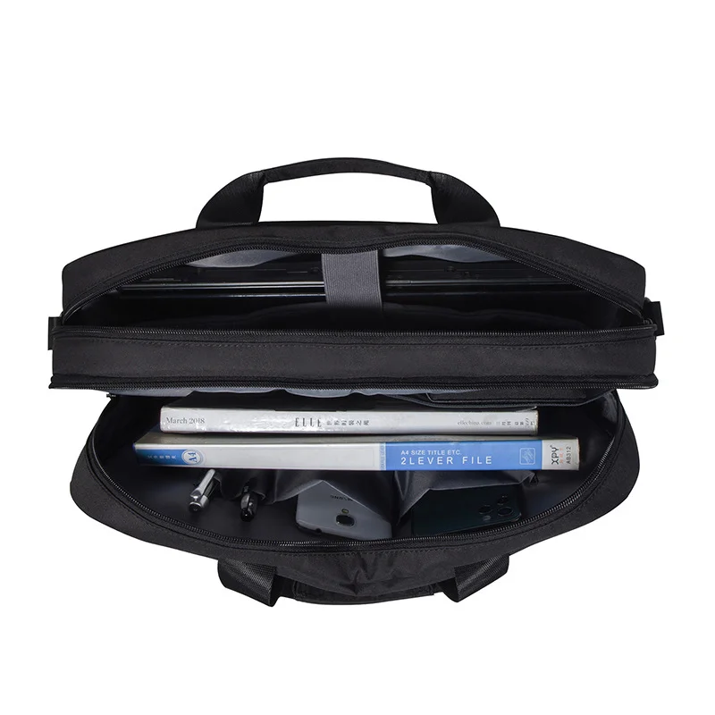 Guangzhou Fuliya Industry Co.,Ltd C-80994 Lightweight business laptop bag, fits 17" laptops. Water-resistant Oxford fabric, organized compartments, padded laptop sleeve, and trolley sleeve. Shoulder/crossbody/hand carry. For commuting and business trips.