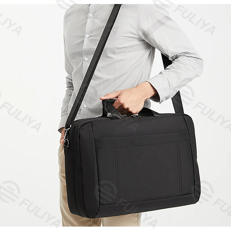 Guangzhou Fuliya Industry Co.,Ltd C-80994 Lightweight business laptop bag, fits 17" laptops. Water-resistant Oxford fabric, organized compartments, padded laptop sleeve, and trolley sleeve. Shoulder/crossbody/hand carry. For commuting and business trips.
