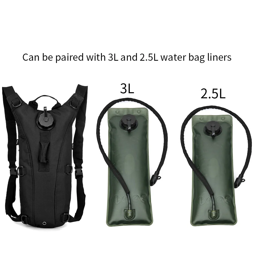 Guangzhou Fuliya Industry Co.,Ltd C-81013 Outdoor tactical hydration backpack, waterproof and lightweight, removable EVA liner, water bag cover, grab handle, and adjustable straps - fits 2.5L/3L bladders for cycling, hiking, and climbing.