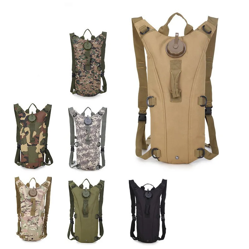 Guangzhou Fuliya Industry Co.,Ltd C-81013 Outdoor tactical hydration backpack, waterproof and lightweight, removable EVA liner, water bag cover, grab handle, and adjustable straps - fits 2.5L/3L bladders for cycling, hiking, and climbing.
