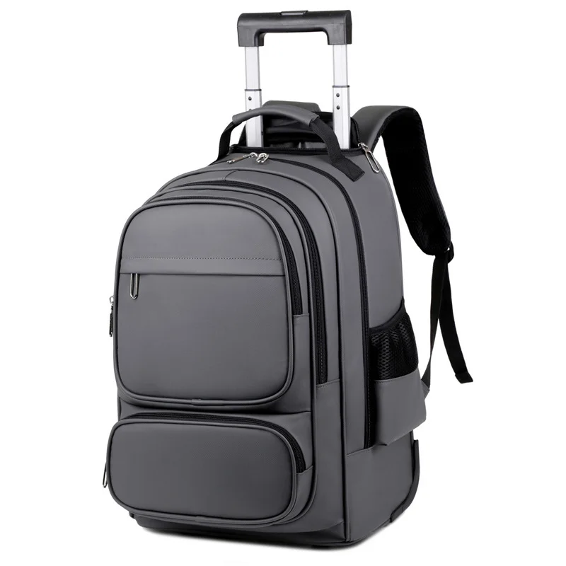 Guangzhou Fuliya Industry Co.,Ltd C-81023 Waterproof trolley backpack, large capacity, fits 15.6" laptop, hidden pull rod, hidden shoulder straps, comfortable handle, and anti-theft back pocket - trolley or backpack carry for business, travel, and school.