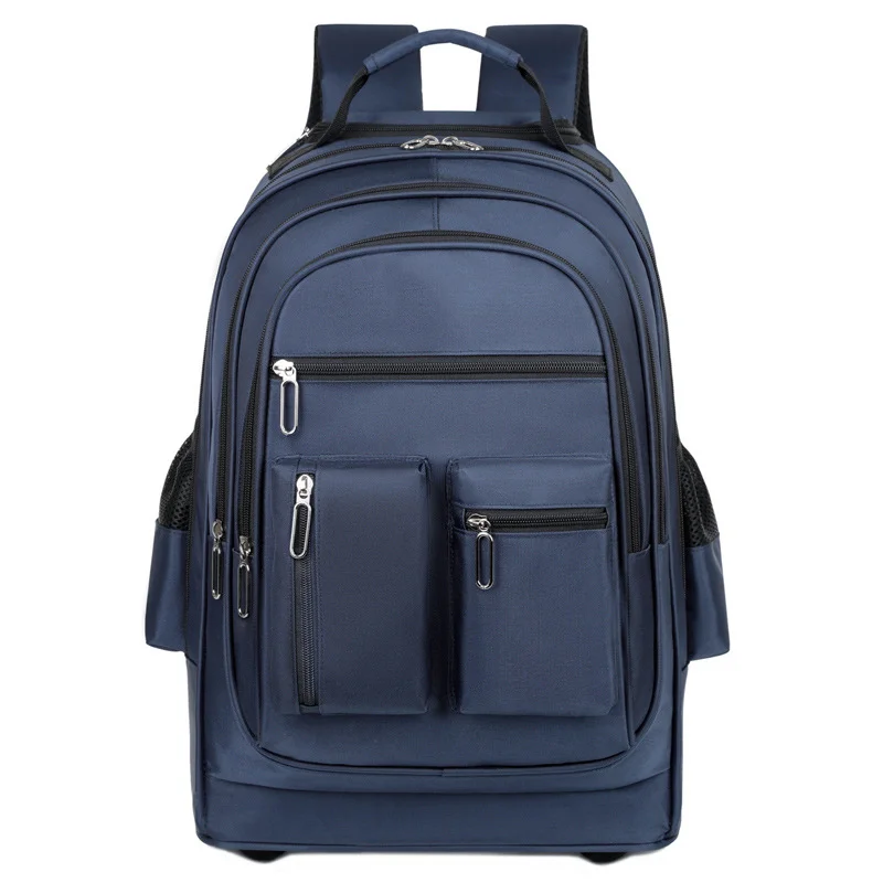 Guangzhou Fuliya Industry Co.,Ltd C-81024 Trolley backpack, water-resistant, large capacity with pockets, dual zipper, silent wheels, 2-stage pull rod, and hidden shoulder straps - trolley or backpack carry for students, business trips, and travel.