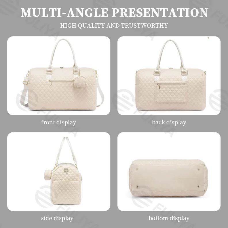 Guangzhou Fuliya Industry Co.,Ltd C-81027 Large-capacity mommy travel bag, water-resistant, multi-pocket, changing pad, pacifier case, insulated bottle pocket, detachable strap, and luggage strap - for baby outings and travel.