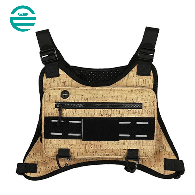 Guangzhou Fuliya Industry Co.,Ltd C-81034 Men's tactical vest chest bag, water-resistant, large capacity, headphone jack, ventilated back, Velcro, and adjustable straps - vest or chest carry for sports, outdoor, and casual.