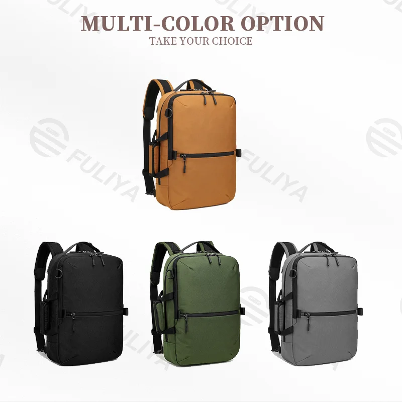 Guangzhou Fuliya Industry Co.,Ltd C-81045 Large-capacity multi-functional Oxford backpack, anti-theft, laptop compartment, side pocket, detachable strap, and luggage strap - backpack or shoulder carry for business, commuting, and travel.