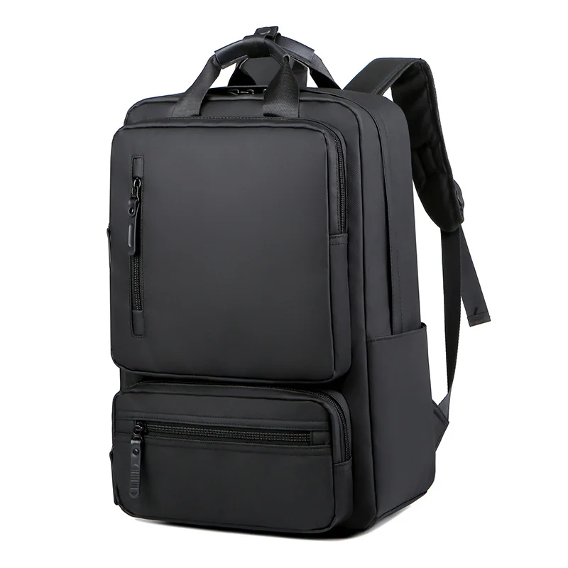 Guangzhou Fuliya Industry Co.,Ltd C-81046 Multi-functional backpack, water-resistant, large capacity, laptop compartment, side pocket, front pocket, and luggage strap - hand or backpack carry for students, commuting, and travel.