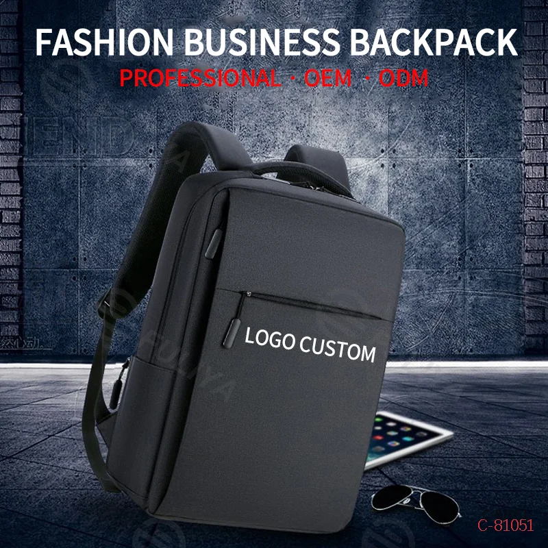 Guangzhou Fuliya Industry Co.,Ltd C-81051 Business commuter backpack, water-resistant, large capacity, laptop compartment, external USB port, dual zipper, and honeycomb breathable back panel, customizable logo - for work, business trips, and travel.