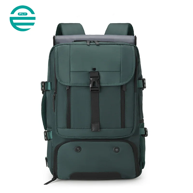 Guangzhou Fuliya Industry Co.,Ltd C-81056 Men's business travel backpack, water-resistant, large capacity, shoe compartment, laptop compartment, hidden straps, and luggage strap - backpack or shoulder carry for business trips, commuting, and short travel.