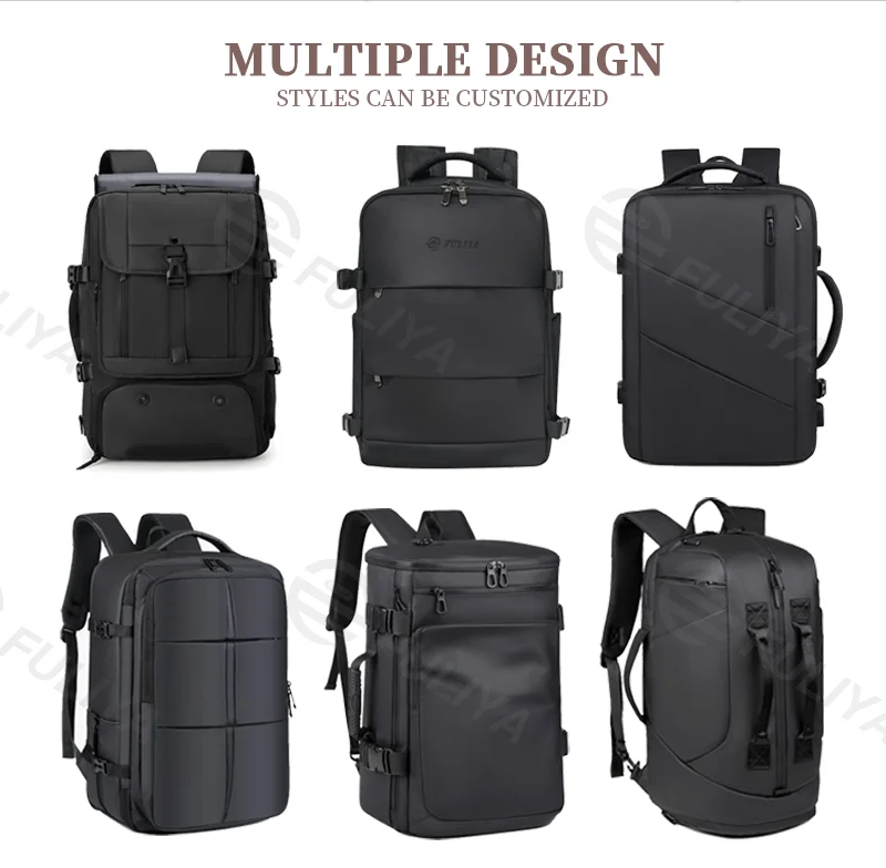 Guangzhou Fuliya Industry Co.,Ltd C-81056 Men's business travel backpack, water-resistant, large capacity, shoe compartment, laptop compartment, hidden straps, and luggage strap - backpack or shoulder carry for business trips, commuting, and short travel.
