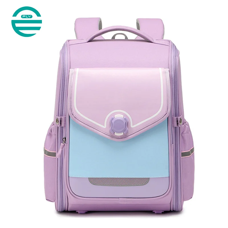 Guangzhou Fuliya Industry Co.,Ltd C-81071 Kids school backpack, water-resistant Oxford fabric, large capacity, one-piece zip-open design, comfortable handle, and widened pressure-relieving shoulder straps - for primary school daily use.