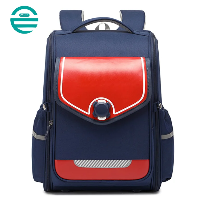 Guangzhou Fuliya Industry Co.,Ltd C-81071 Kids school backpack, water-resistant Oxford fabric, large capacity, one-piece zip-open design, comfortable handle, and widened pressure-relieving shoulder straps - for primary school daily use.