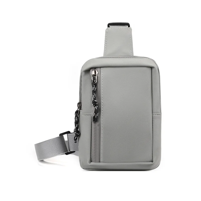 Guangzhou Fuliya Industry Co.,Ltd C-81079 Men's mini chest bag, water-repellent, lightweight and slim, wide-opening main compartment with inner and front pockets for phone and small items - crossbody or chest carry for commuting and daily use.