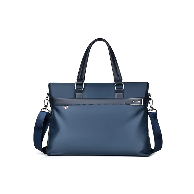 Guangzhou Fuliya Industry Co.,Ltd C-81097 Men's business briefcase, wear-resistant and water-repellent, large capacity, fits 14" laptop and A4 files, leather handle and shoulder strap - for business trips, office, and casual use.