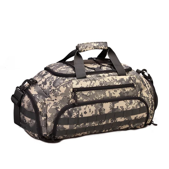 Guangzhou Fuliya Industry Co.,Ltd C-81098 35L multi-functional tactical travel bag, water-resistant, large main compartment, hidden backpack straps, and top elastic cord - backpack, crossbody, or hand carry for short trips, fitness, and outdoor.